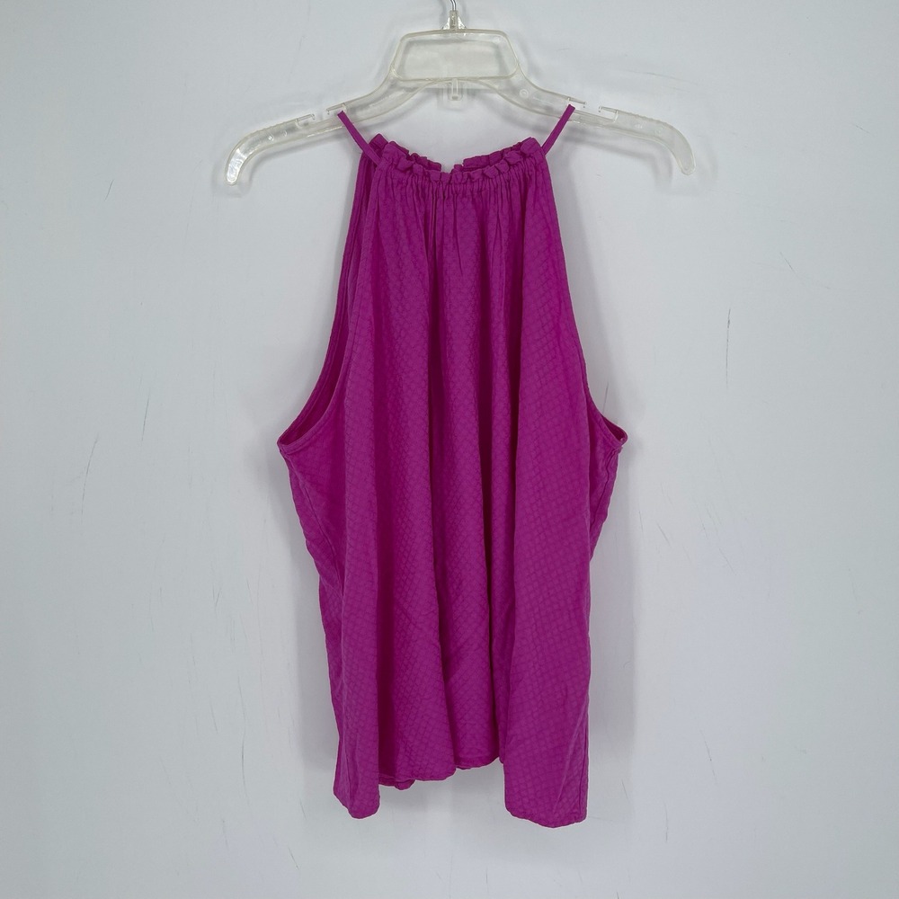 Knox Rose Women's Pink Textured Knit Halter Tie Neck Bohemian Tank Top Size XL